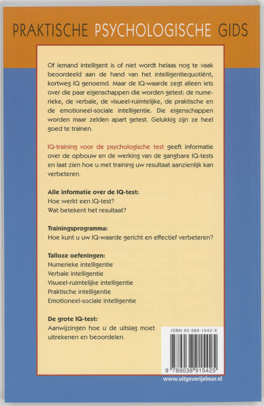 IQ training / Praktische Psychologische Gids achterkant