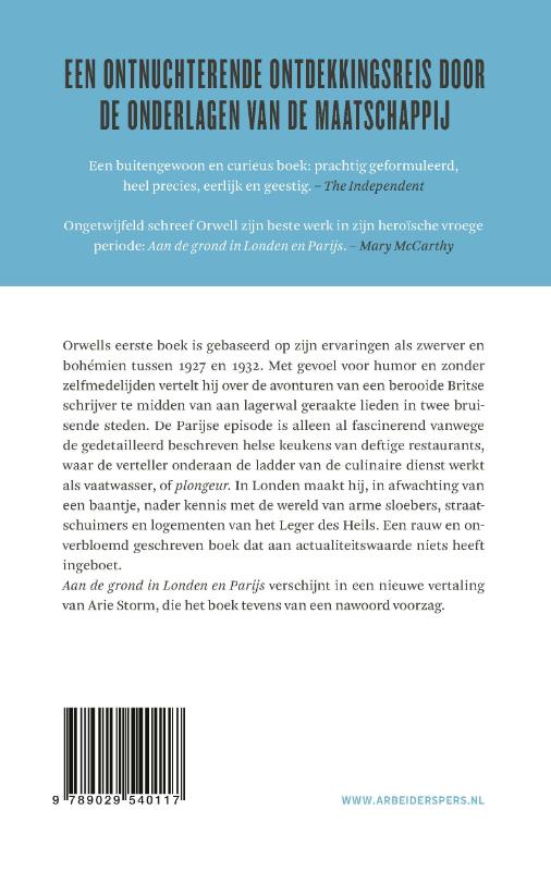 Aan de grond in Londen en Parijs achterkant