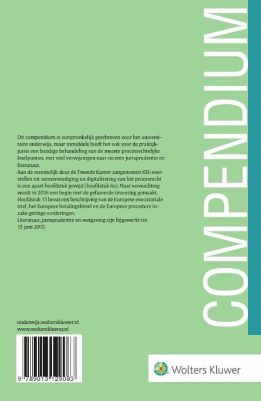 Compendium van het burgerlijk procesrecht Compendium van het burgerlijk procesrecht achterkant