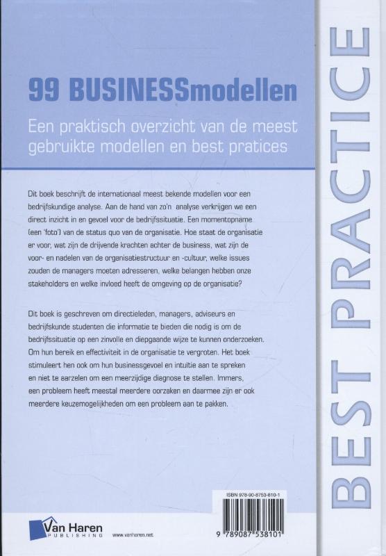 99 BUSINESSmodellen / Best practice achterkant