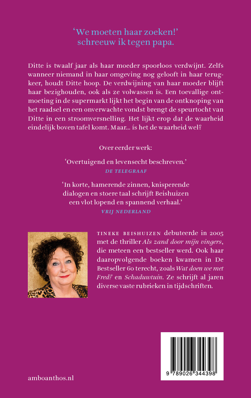 Een vermissing achterkant