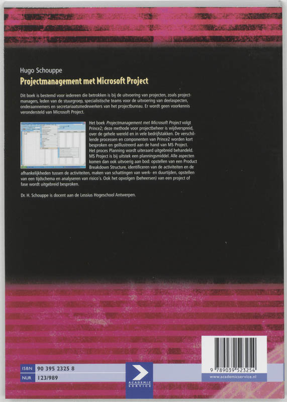 Projectmanagement met MS Project achterkant