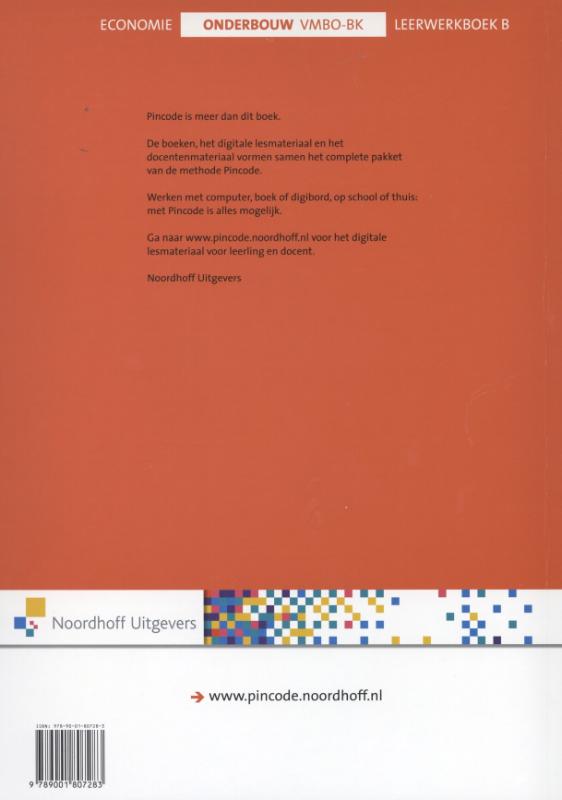 Pincode Onderbouw vmbo-bk Leerwerkboek achterkant
