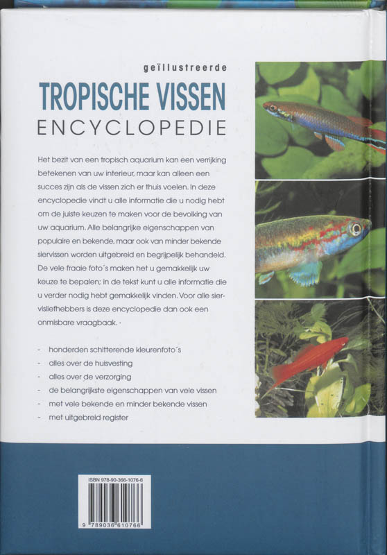 Tropische aquariumvissen encyclopedie achterkant