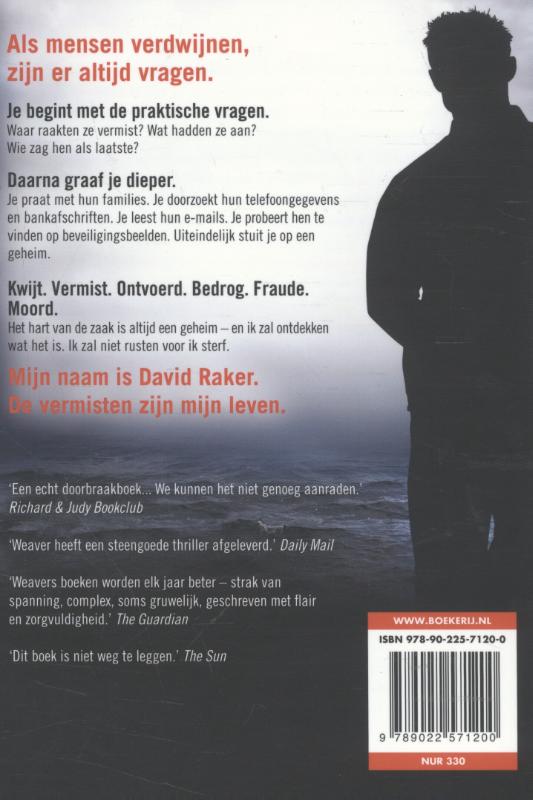 Nooit meer terug / David Raker-serie / 4 achterkant