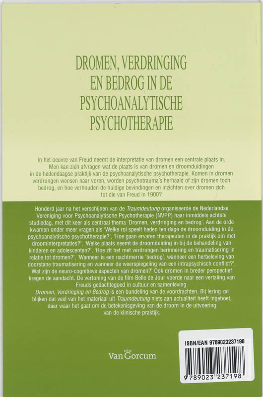 Dromen, Verdringing En Bedrog In De Psychoanalytische Psychotherapie achterkant