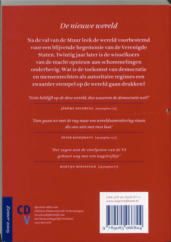De Nieuwe Wereld / Christen Democratische Verkenningen / Zomer 2009 achterkant