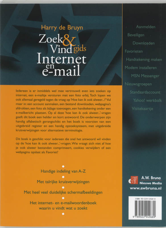 Zoek En Vindgids Internet En E Mail achterkant