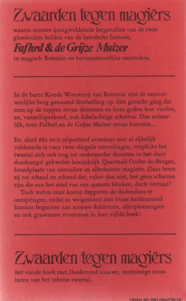 Zwaarden tegen magiërs achterkant