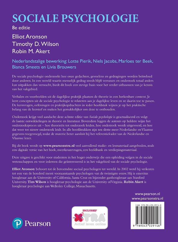 Sociale psychologie Sociale psychologie achterkant