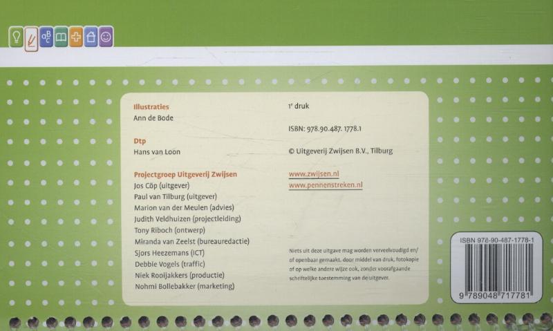 Uitlegkaarten verbonden schrift, Pennenstreken achterkant