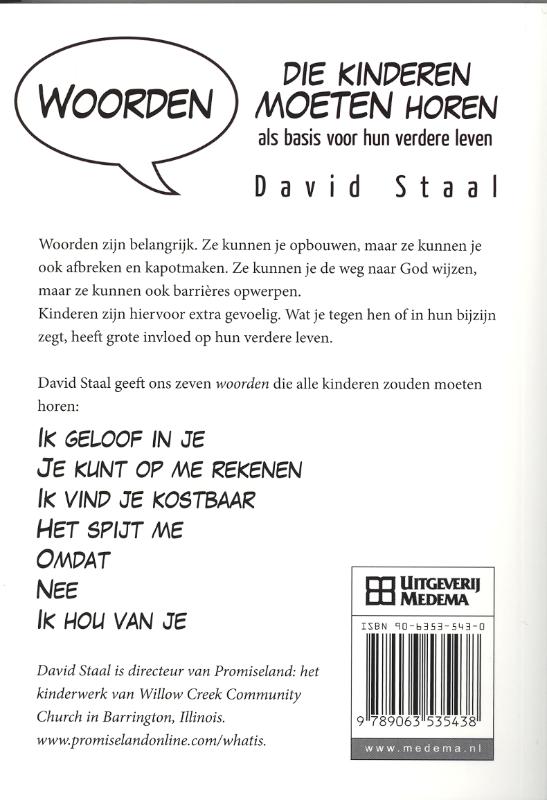 WOORDEN DIE KINDEREN MOETEN HOREN achterkant