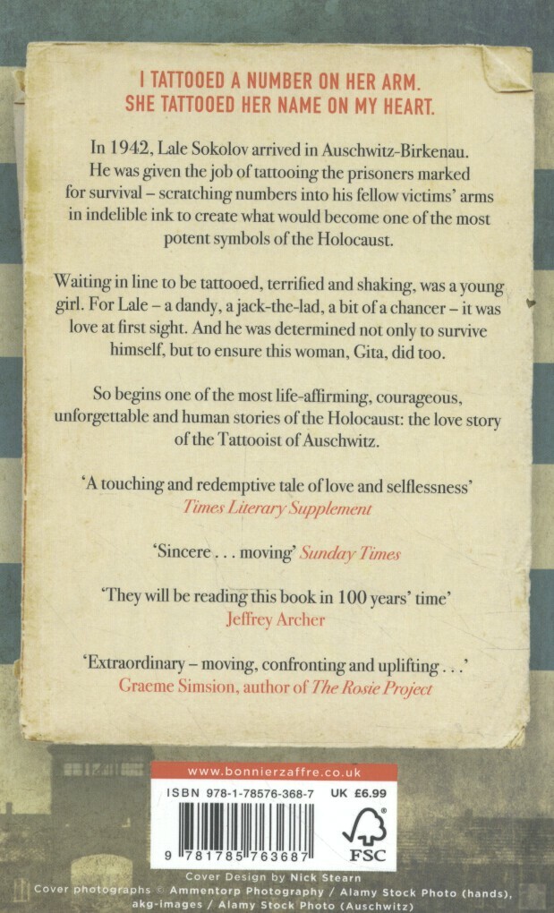 The Tattooist of Auschwitz / The Tattooist of Auschwitz / 1 achterkant