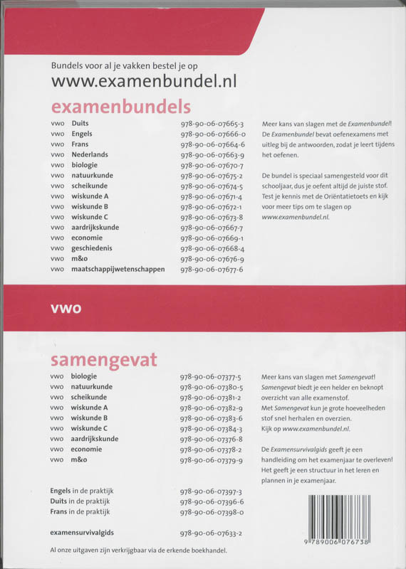 Examenbundel  / Wiskunde C Vwo 2011/2012 achterkant