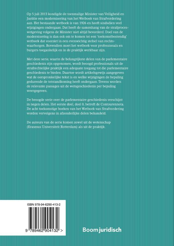 Parlementaire geschiedenis modernisering wetboek van strafvordering - boek 0 0 achterkant