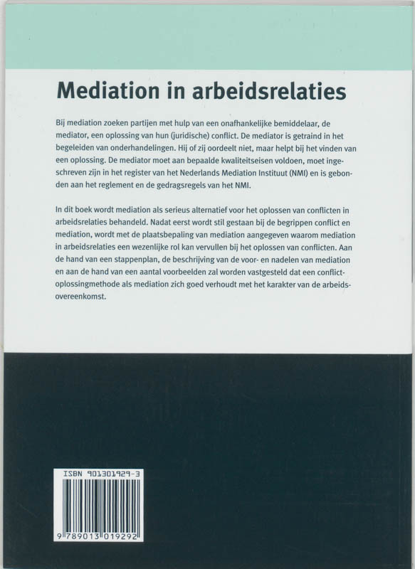 Meditation in arbeidsrelaties achterkant