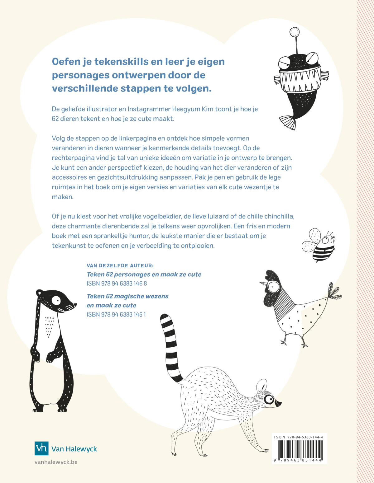 Teken 62 dieren en maak ze cute achterkant