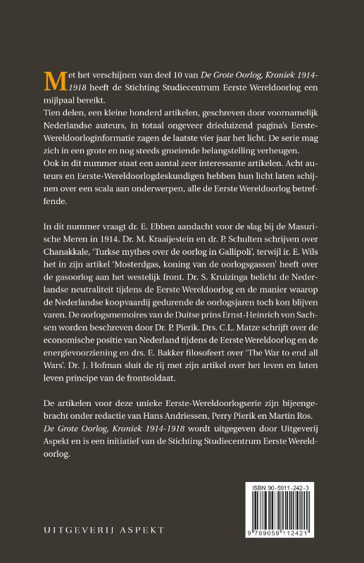 De Grote Oorlog, kroniek 1914-1918 10 achterkant