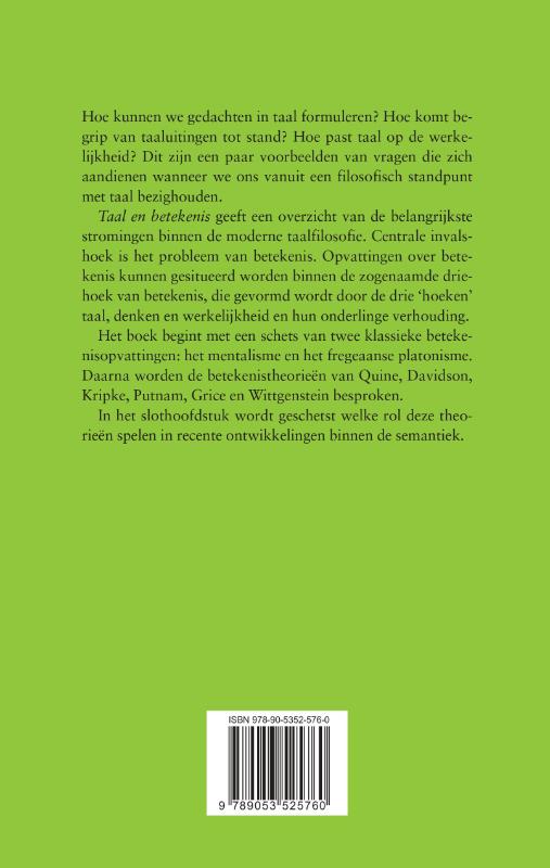Taal en betekenis Taal en betekenis achterkant
