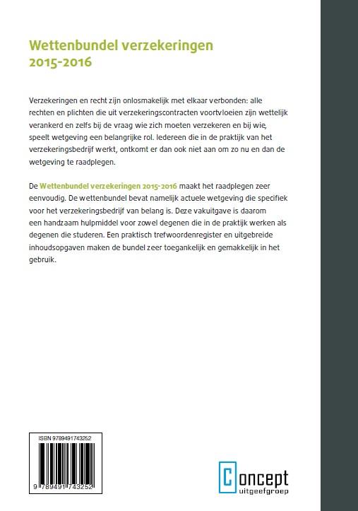 Wettenbundel verzekeringen 2015-2016 achterkant