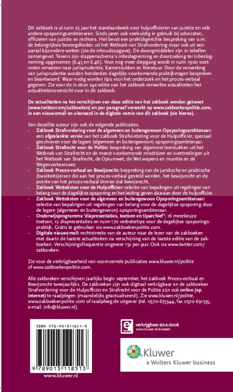 2014 zakboek strafvordering voor de hulpofficier achterkant