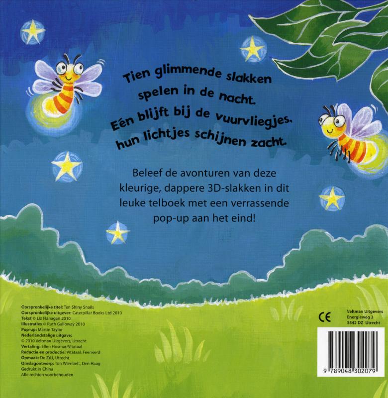 Tien glimmende slakken achterkant