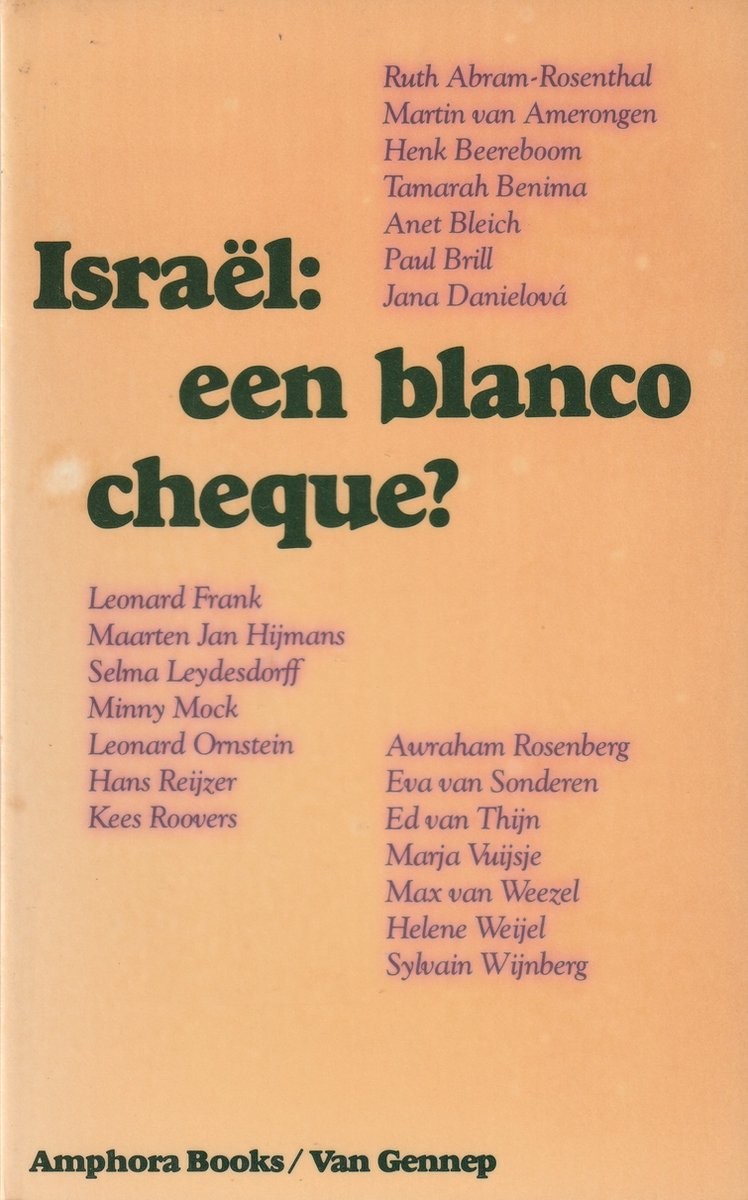 Israel een blanco cheque