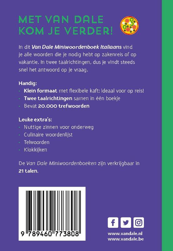 Van Dale Miniwoordenboek Italiaans achterkant