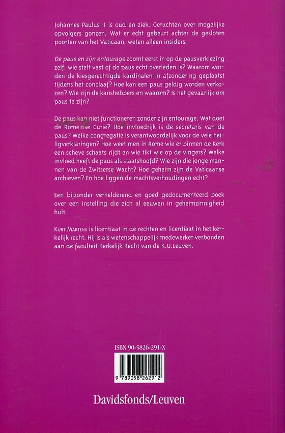 De paus en zijn entourage achterkant