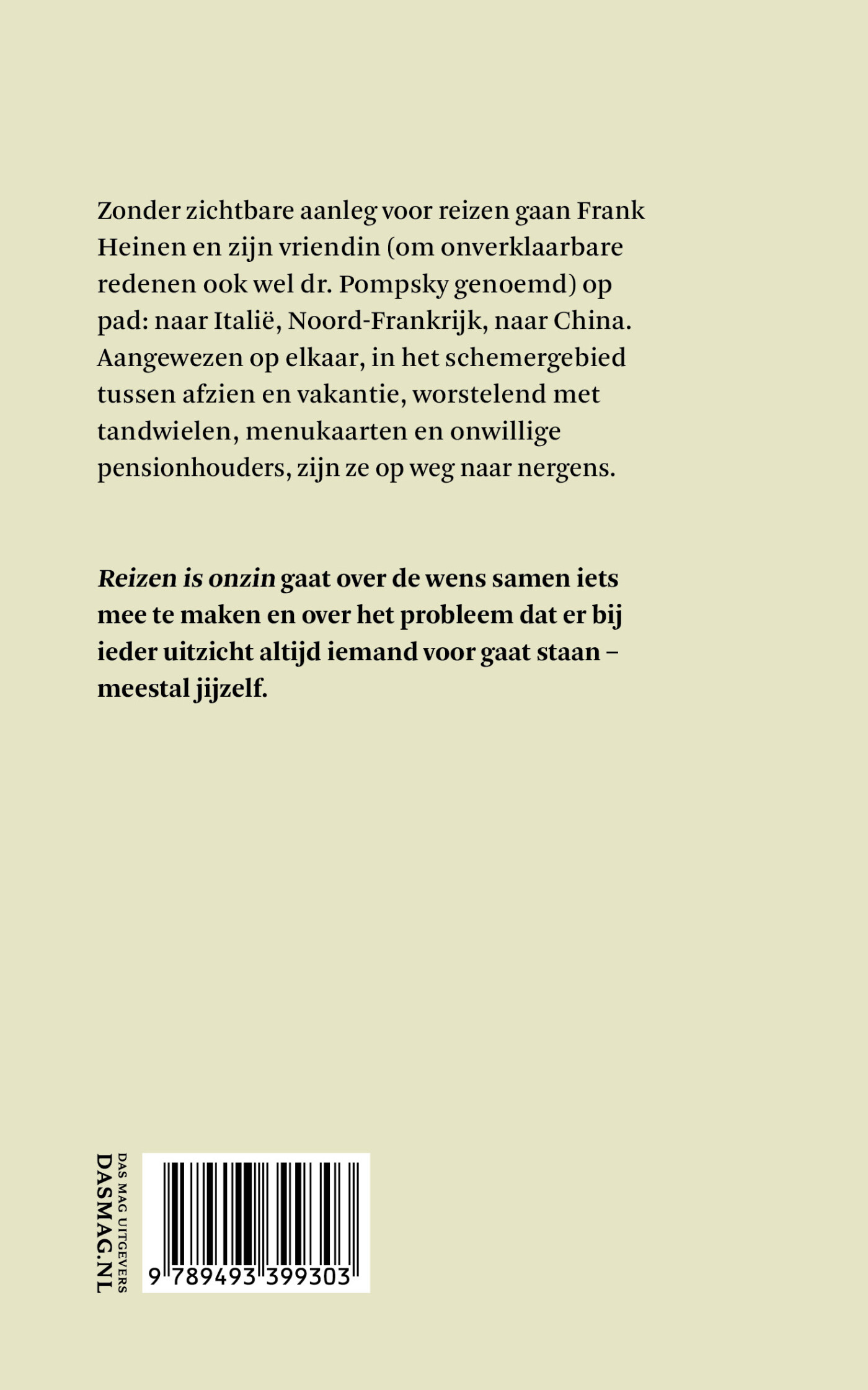 Reizen is onzin achterkant