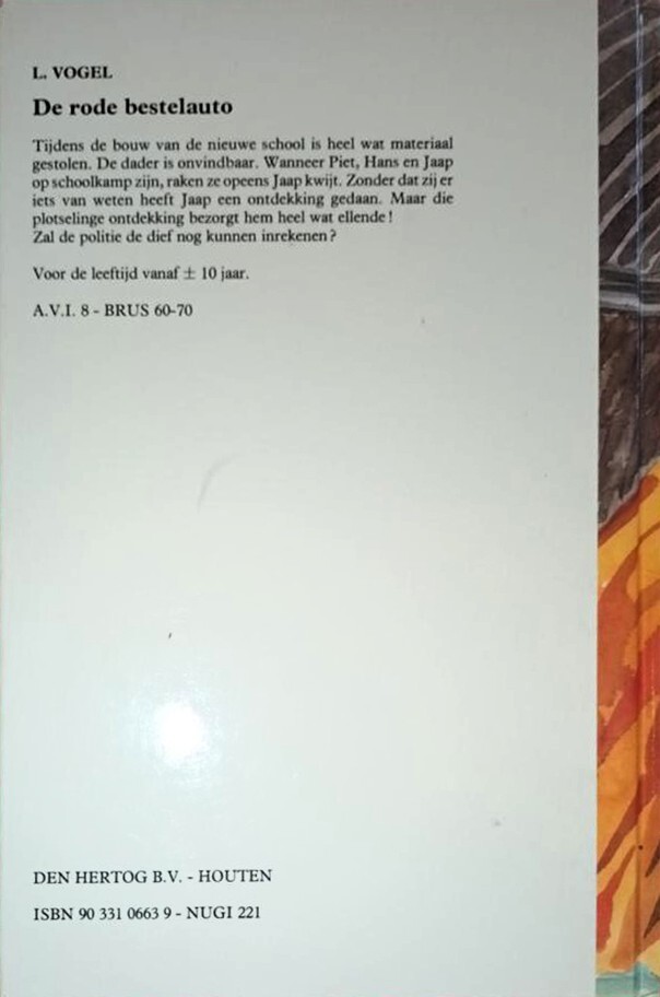 De rode bestelauto achterkant