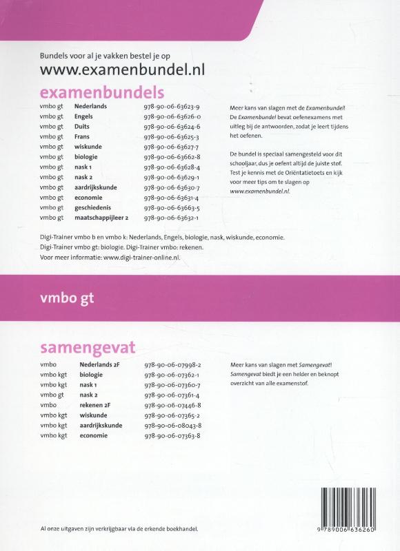 Examenbundel Vmbo gt; Engels; 2015/2016 achterkant