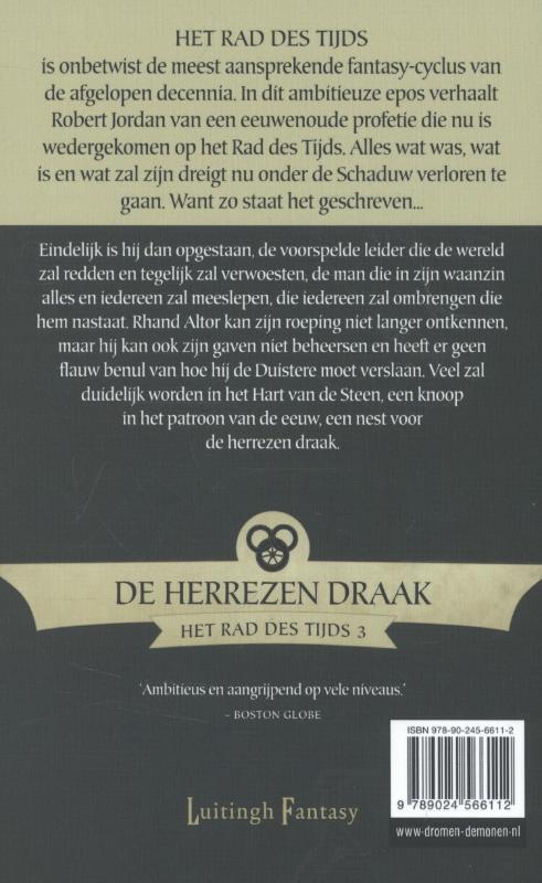 De herrezen draak / Het Rad des Tijds / 3 achterkant