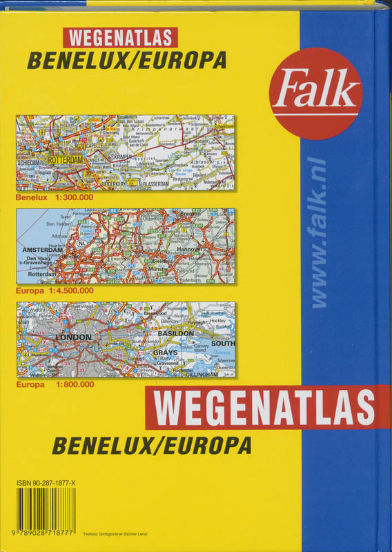 Benelux / Europa wegenatlas achterkant