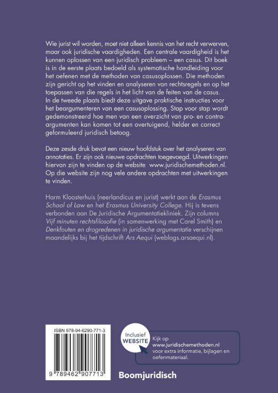 Juridische methoden / Boom Juridische studieboeken Juridische methoden / Boom Juridische studieboeken achterkant