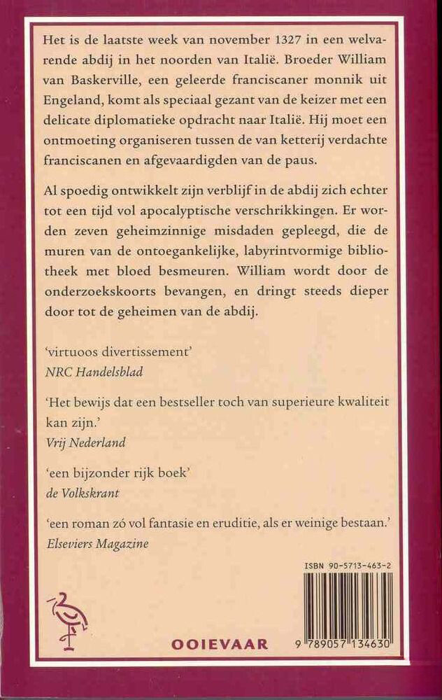 De naam van de roos / Ooievaar achterkant