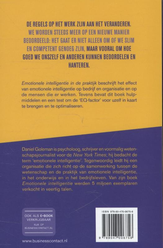 Emotionele intelligentie in de praktijk Emotionele intelligentie in de praktijk achterkant