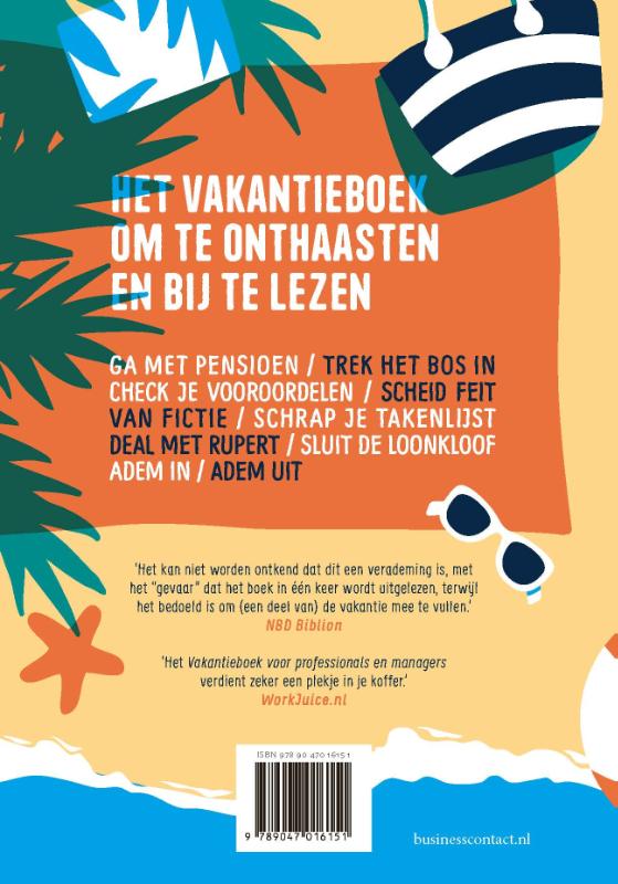 Vakantieboek voor professionals en managers 2022 achterkant