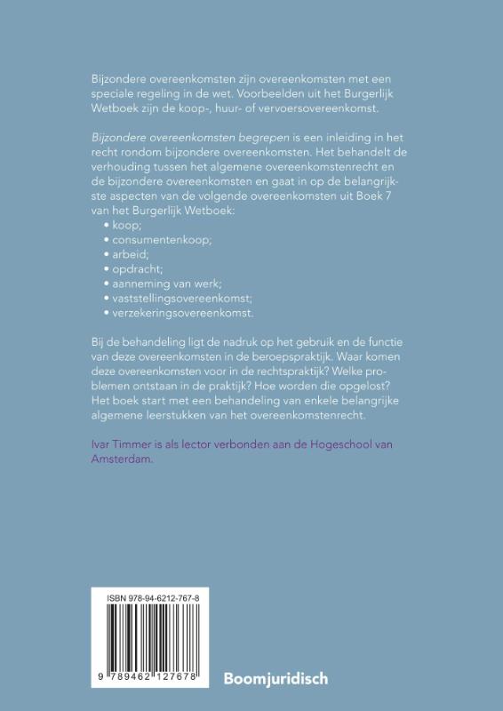 Bijzondere overeenkomsten begrepen / Recht begrepen achterkant