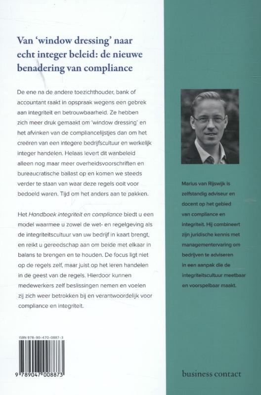 Handboek integriteit en compliance achterkant