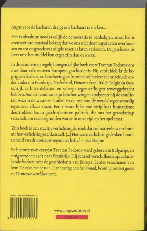 Angst voor de barbaren achterkant