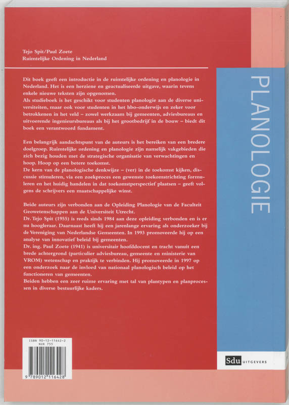 Ruimtelijke ordening in Nederland / Planologie Ruimtelijke ordening in Nederland / Planologie achterkant