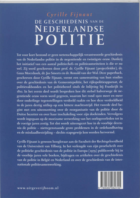 De geschiedenis van de Nederlandse politie achterkant