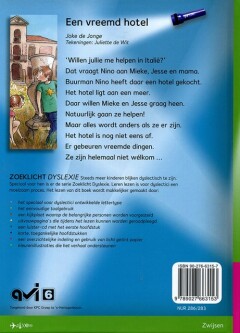 Een vreemd hotel / Zoeklicht Dyslexie achterkant