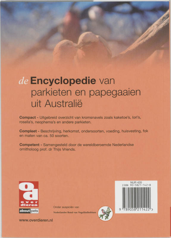 Encyclopedie Voor Parkieten En Papegaaie achterkant
