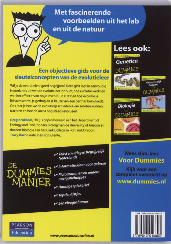 Evolutieleer voor Dummies / Voor Dummies achterkant