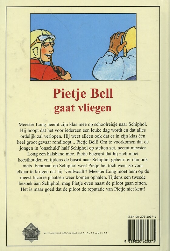 Pietje Bell gaat vliegen / Pietje Bell serie achterkant