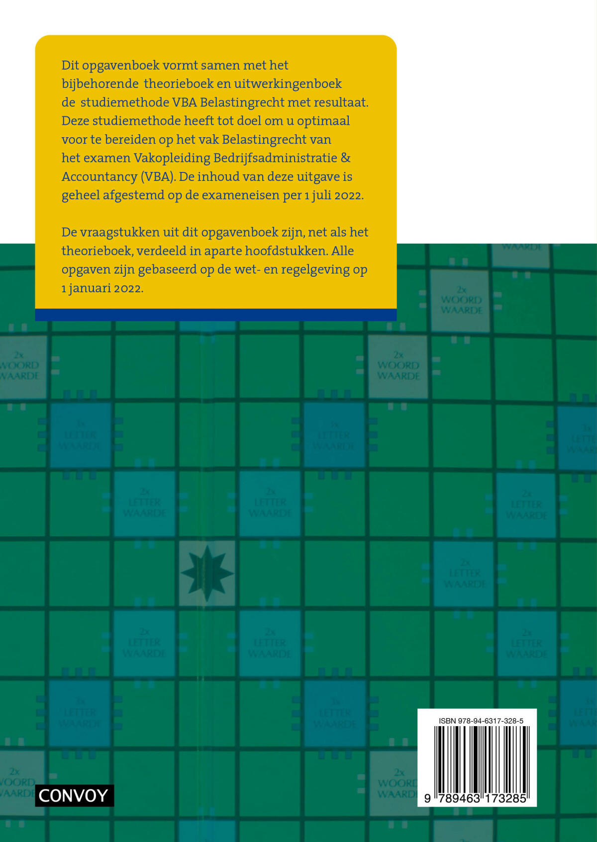 VBA Belastingrecht met resultaat Opgavenboek 2022-2023 achterkant