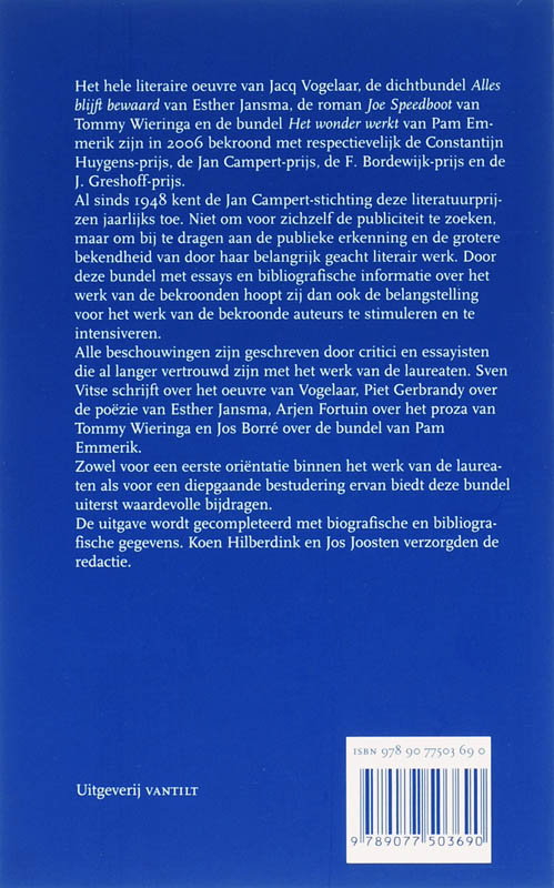 Jan Campert Prijzen 2006 achterkant