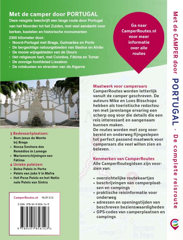 Met de Camper door Portugal / CamperRoutes in Europa achterkant
